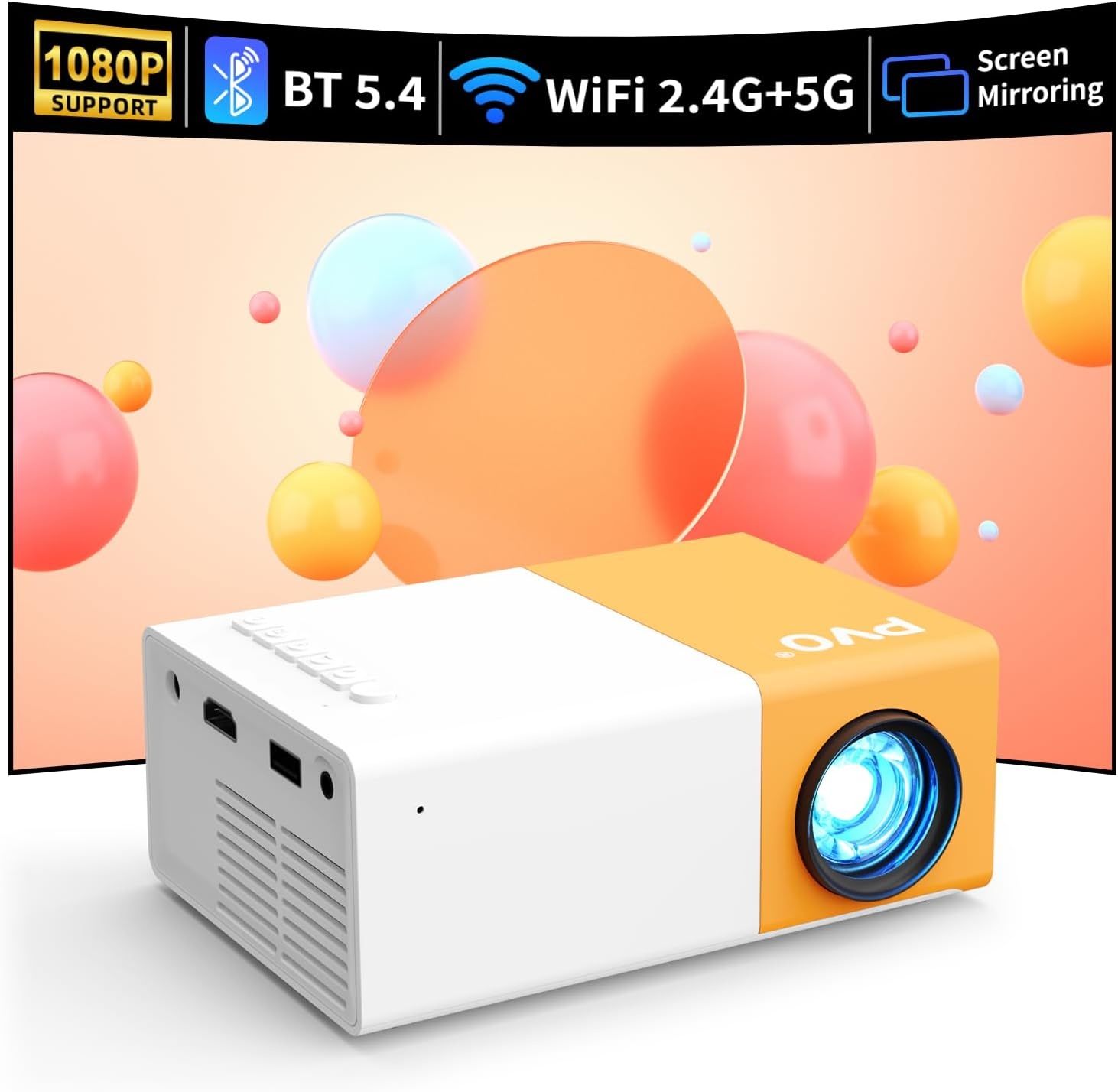Draagbare Mini Beamer Projector 1080p Full HD met WiFi/Bluetooth - 34% Korting