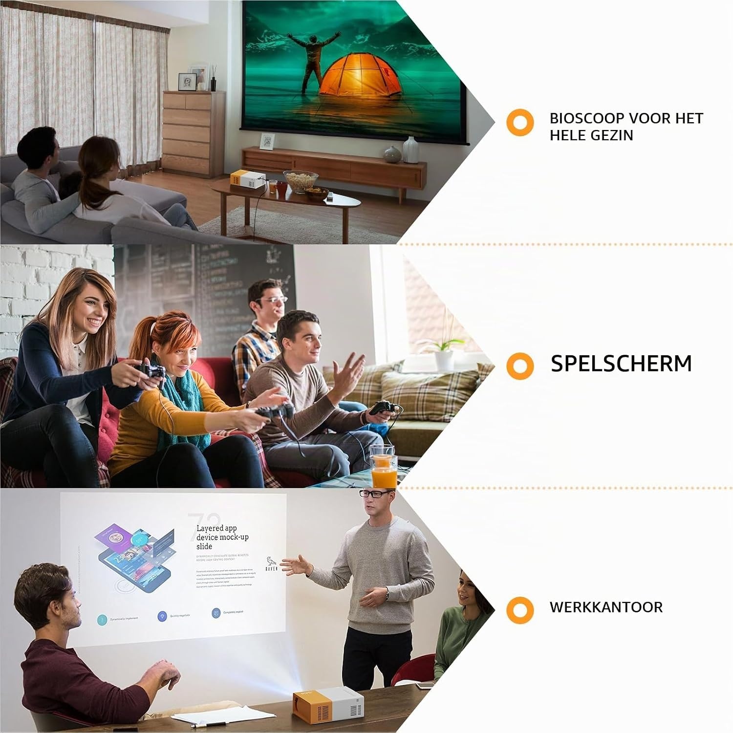 Draagbare Mini Beamer Projector 1080p Full HD met WiFi/Bluetooth - 34% Korting