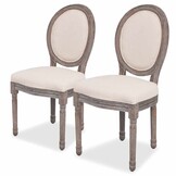 Eetkamerstoelen Crèmekleurig Stof - 2 stuks (54% Korting)