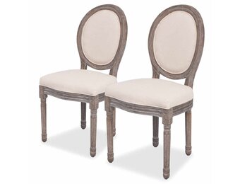 Eetkamerstoelen Crèmekleurig Stof - 2 stuks (54% Korting)