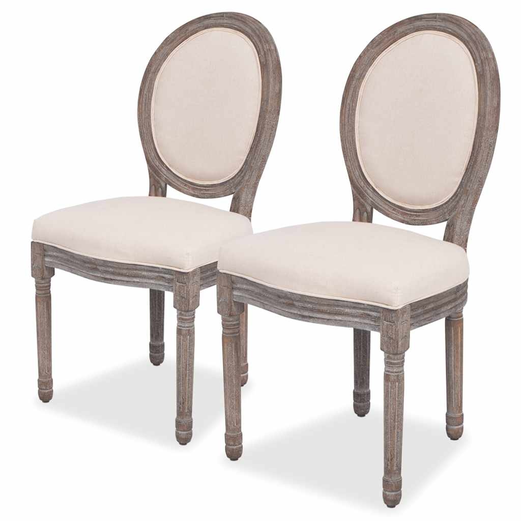 Eetkamerstoelen Crèmekleurig Stof - 2 stuks (54% Korting)