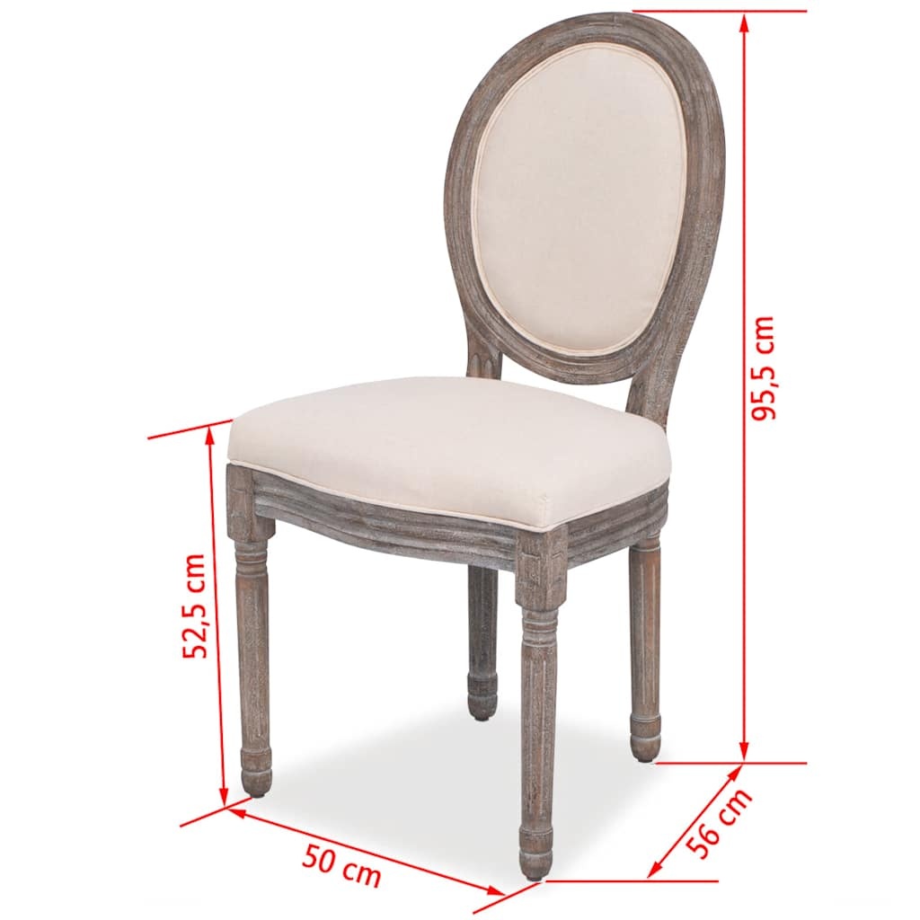 Eetkamerstoelen Crèmekleurig Stof - 2 stuks (54% Korting)