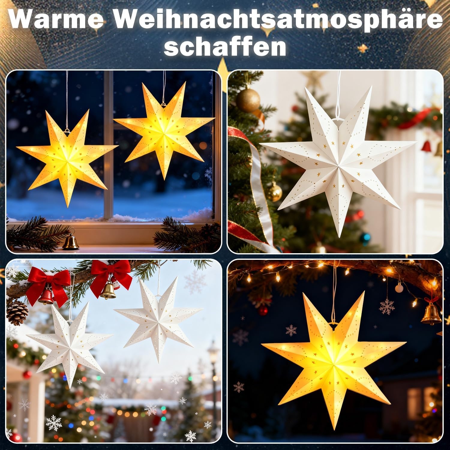 LED Kerstster Verlichting (3 stuks) - 45 LED's, Dimbaar, Timer, Afstandsbediening - 31% Korting