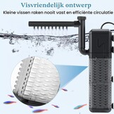 Aquarium Binnenfilter 3-in-1 tot 250L | 800L/H | 9W | Stil & Regen/Beluchting | 32% Korting