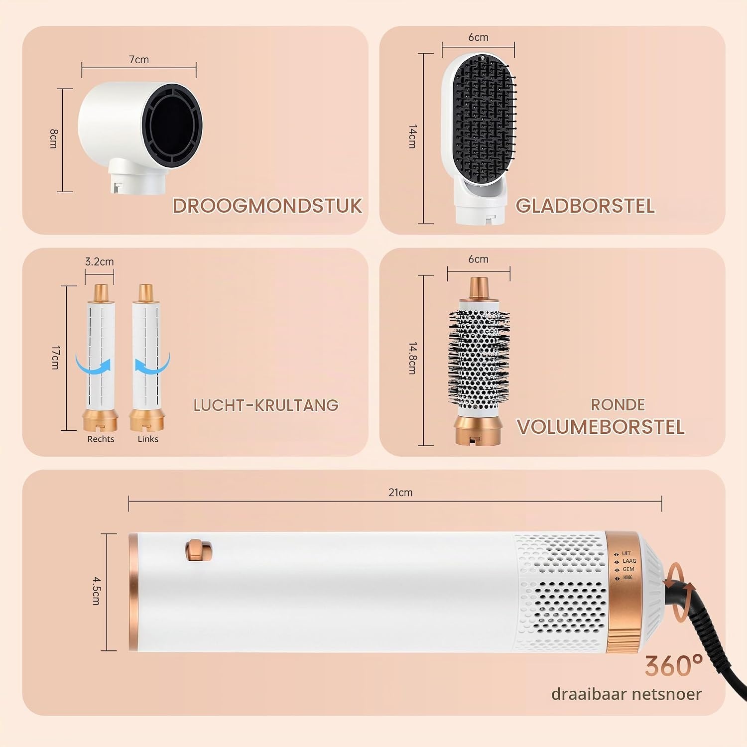 Heteluchtborstel Air Styler 5-in-1 1000W - 33% Korting