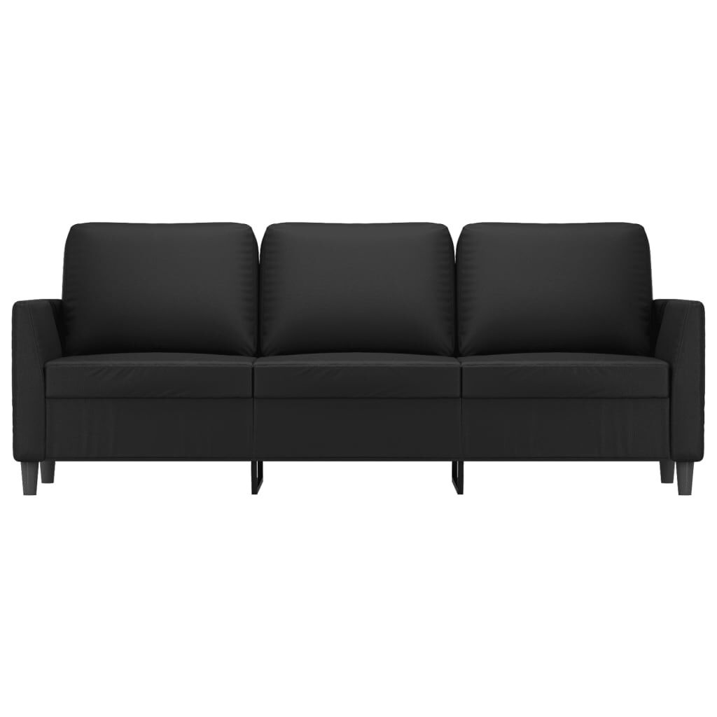 Driezitsbank van Kunstleer - Zwart - 180 cm - 35% Korting!