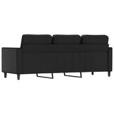 Driezitsbank van Kunstleer - Zwart - 180 cm - 35% Korting!