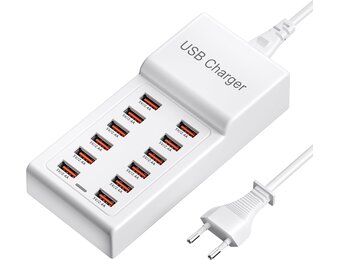 50W 12-Poorts USB Oplaadstation - iPhone, Samsung & Tablets (31% Korting)