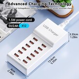 50W 12-Poorts USB Oplaadstation - iPhone, Samsung & Tablets (31% Korting)