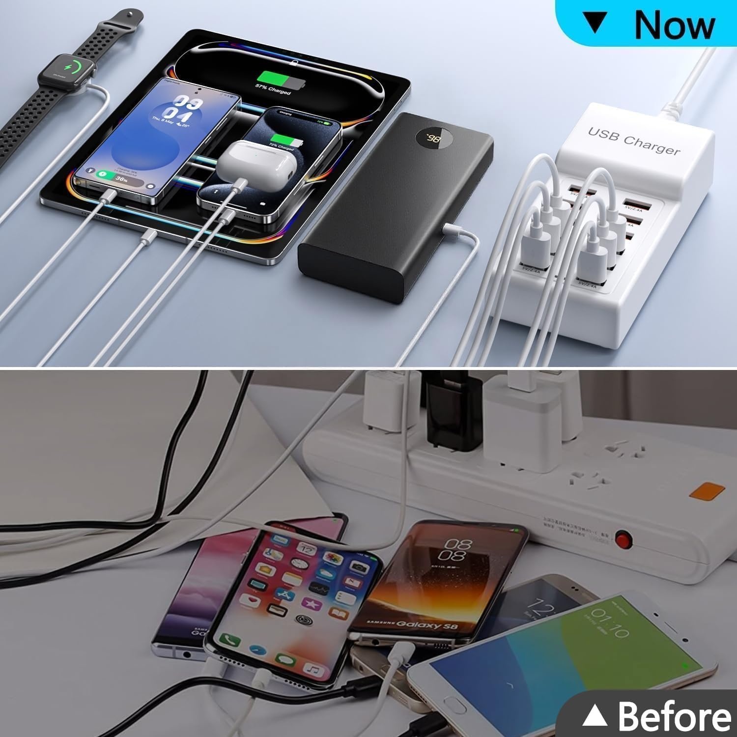 50W 12-Poorts USB Oplaadstation - iPhone, Samsung & Tablets (31% Korting)
