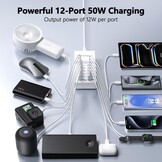 50W 12-Poorts USB Oplaadstation - iPhone, Samsung & Tablets (31% Korting)