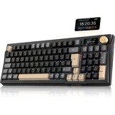 RedThunder K95 Draadloos mechanisch gamingtoetsenbord met 1,88 inch display en knop, DE-lay-out, schok- en geluidsabsorberende gasketen, BT/USB-C/2,4 GHz, software, hot-swap-compatibel, lineaire