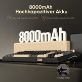RedThunder K95 Draadloos mechanisch gamingtoetsenbord met 1,88 inch display en knop, DE-lay-out, schok- en geluidsabsorberende gasketen, BT/USB-C/2,4 GHz, software, hot-swap-compatibel, lineaire
