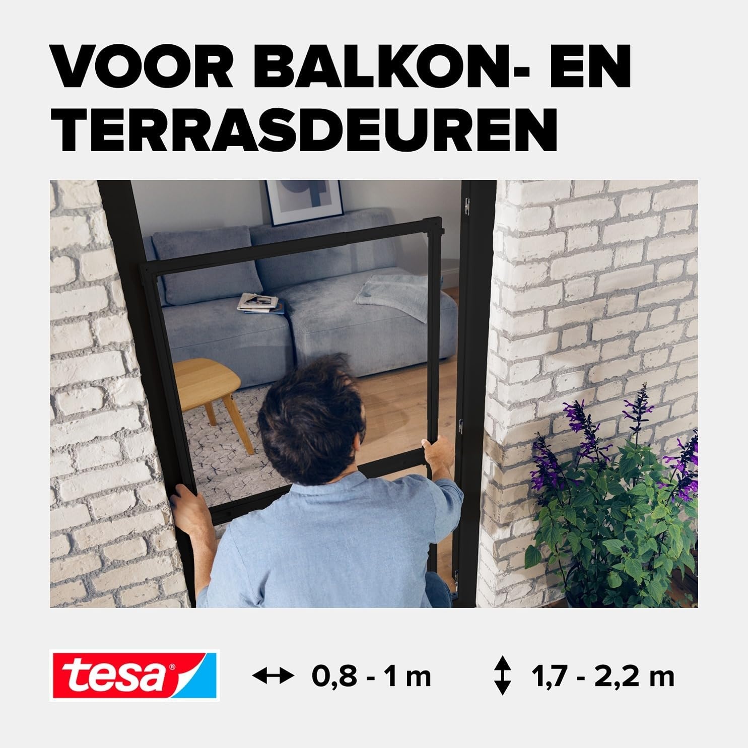 tesa Insect Stop FALT Premium Aluminium Deurframe Verstelbaar - Antraciet