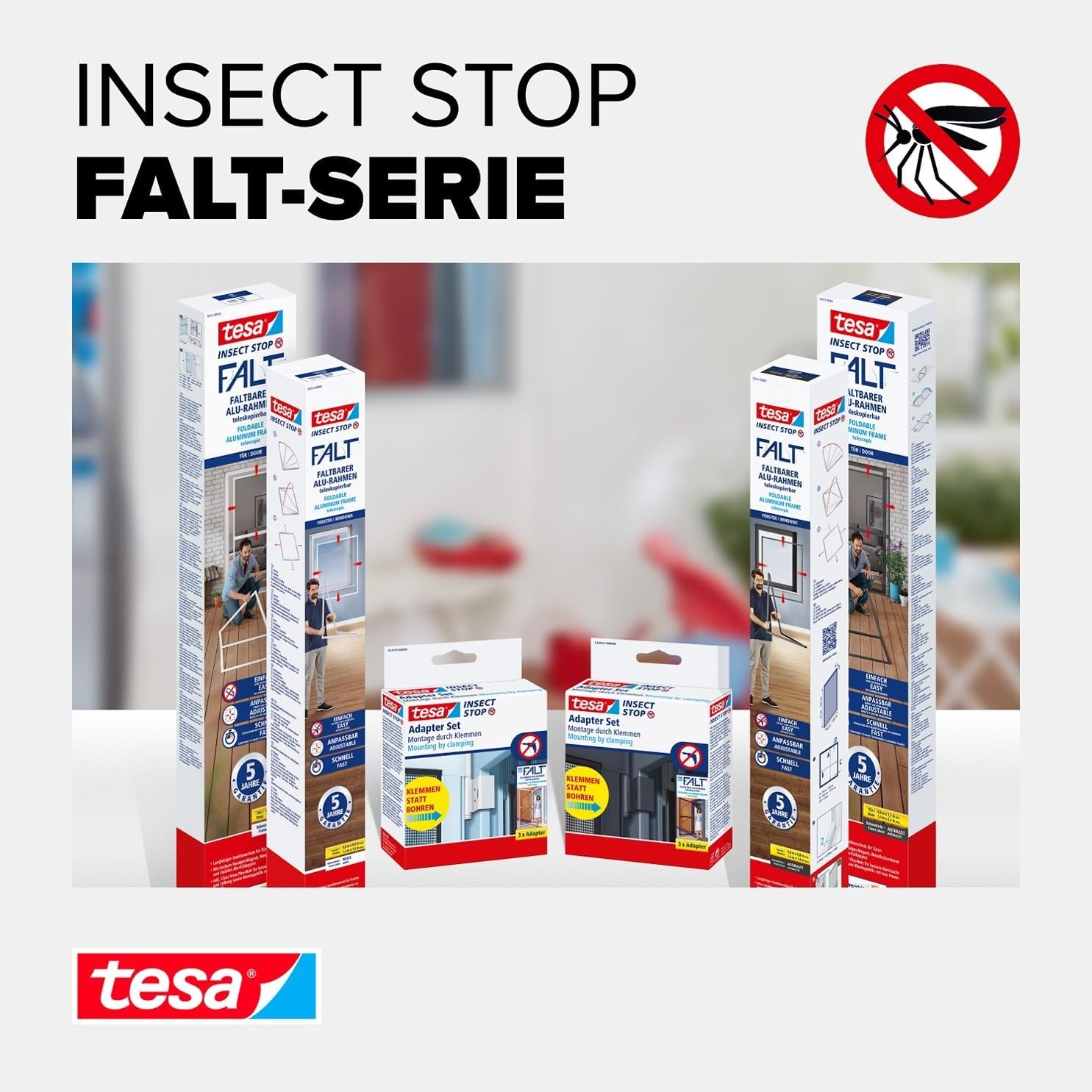 tesa Insect Stop FALT Premium Aluminium Deurframe Verstelbaar - Antraciet
