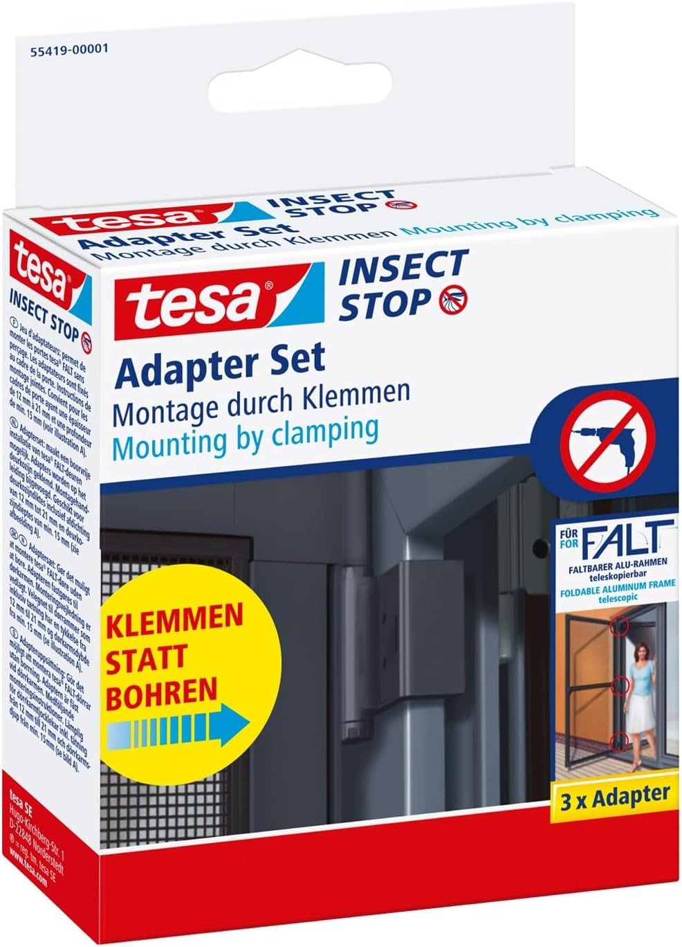 tesa Insect Stop FALT Premium Aluminium Deurframe Verstelbaar - Antraciet