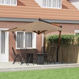 vidaXL Zweefparasol met houten paal 400x300 cm taupe