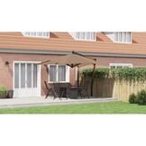 vidaXL Zweefparasol met houten paal 400x300 cm taupe