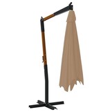 vidaXL Zweefparasol met houten paal 400x300 cm taupe
