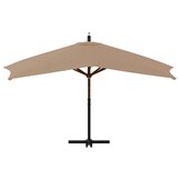 vidaXL Zweefparasol met houten paal 400x300 cm taupe