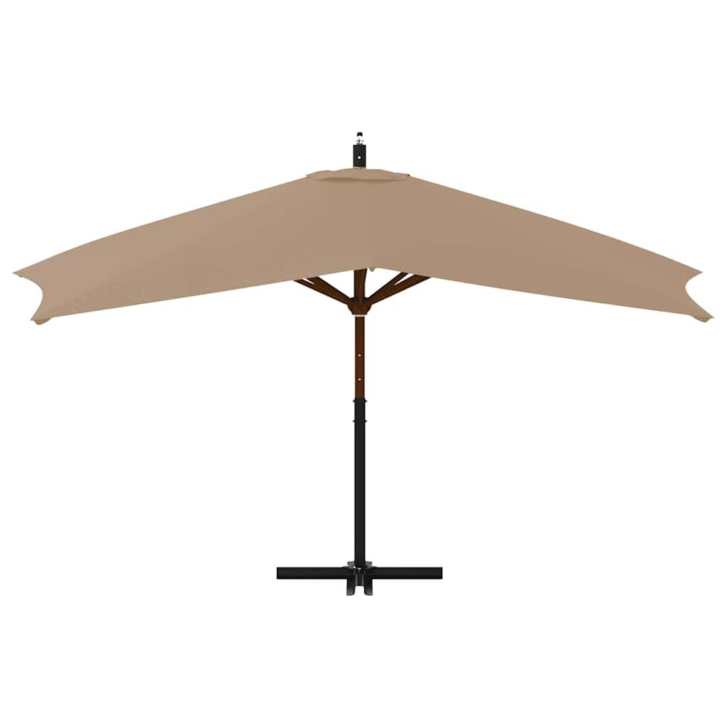 vidaXL Zweefparasol met houten paal 400x300 cm taupe