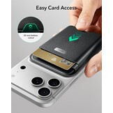 ESR MagSafe-portemonnee met Find My Functionaliteit, 5 kaarthouders, RFID-blokkering, sterke magnetische portemonnee tracker, voor iPhone 17e/17/16/15/14/13/12 serie, niet 13/12 Mini, zwart