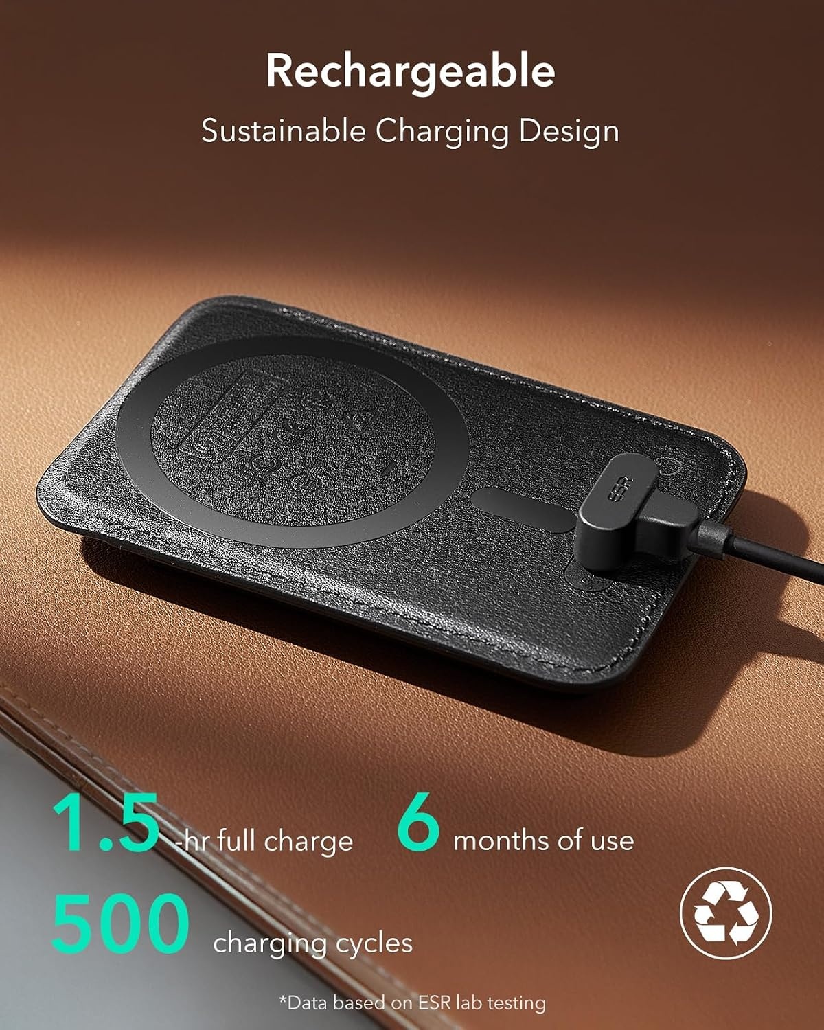 ESR MagSafe-portemonnee met Find My Functionaliteit, 5 kaarthouders, RFID-blokkering, sterke magnetische portemonnee tracker, voor iPhone 17e/17/16/15/14/13/12 serie, niet 13/12 Mini, zwart