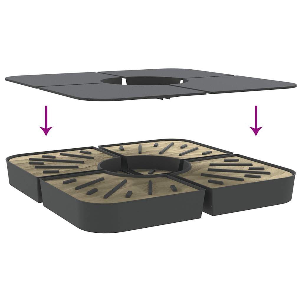 vidaXL 4-delige Set parasolvoeten voor kruisvoet parasol 100 kg PP