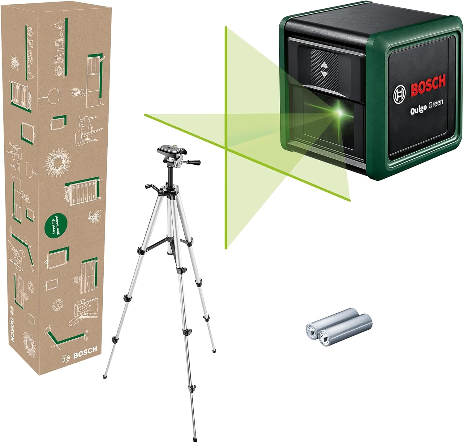 Bosch kruislijnlaser Quigo green met statief