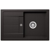 SCHOCK Keukenaanrecht 78 x 50 cm Lima D-100S Nero - CRISTALITE granieten spoelbak vanaf 50 cm breedte onderkast