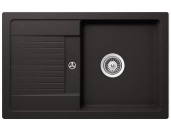 SCHOCK Keukenaanrecht 78 x 50 cm Lima D-100S Nero - CRISTALITE granieten spoelbak vanaf 50 cm breedte onderkast
