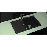 SCHOCK Keukenaanrecht 78 x 50 cm Lima D-100S Nero - CRISTALITE granieten spoelbak vanaf 50 cm breedte onderkast