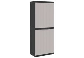 Tuinkast Polypropeen 65x37x165cm Grijs/Zwart - 35% Korting