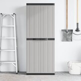 vidaXL Tuinkast 65x37x165 cm polypropeen grijs en zwart