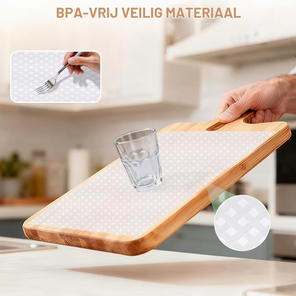 HOTUT Ladebeschermer voor keuken, EVA-kunststof, 30 x 150 cm, niet klevend, herbruikbaar, waterdicht, antislip EVA-mat, op maat te snijden, voor koelkast, meubels, gootsteen, transparant