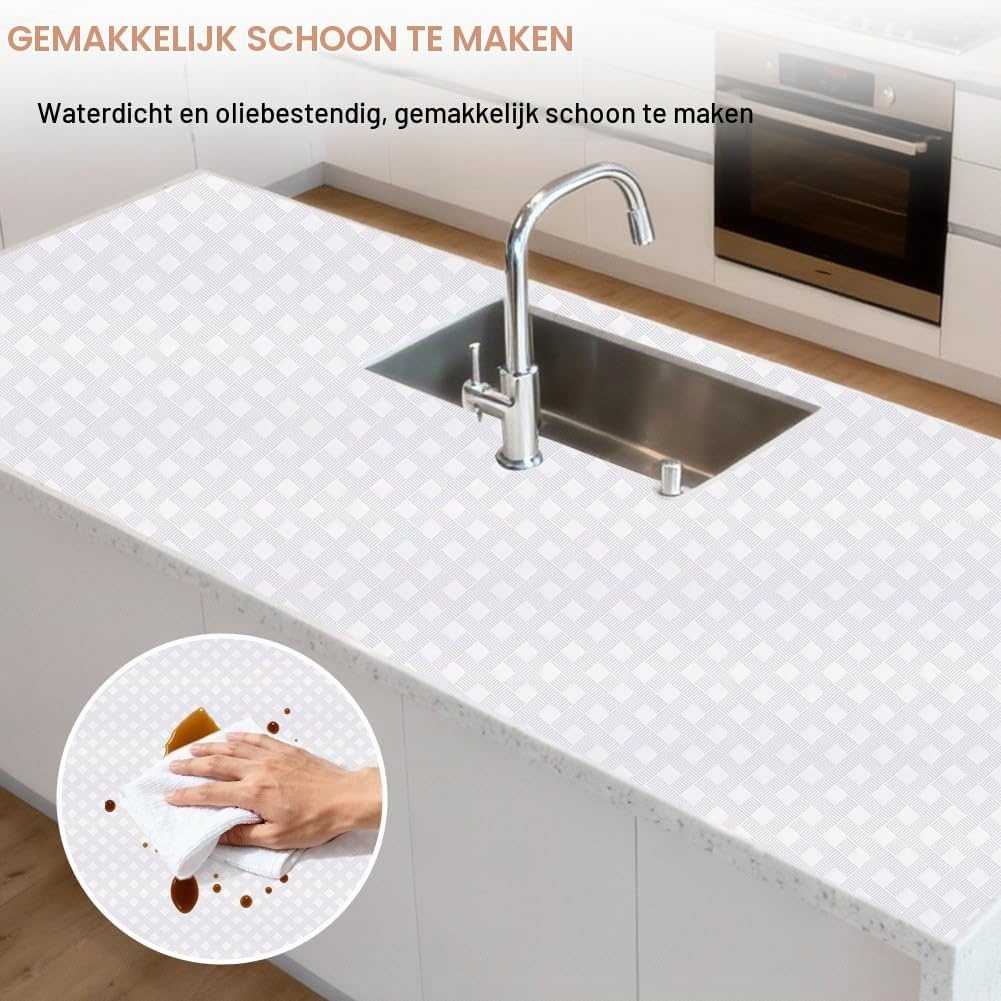 HOTUT Ladebeschermer voor keuken, EVA-kunststof, 30 x 150 cm, niet klevend, herbruikbaar, waterdicht, antislip EVA-mat, op maat te snijden, voor koelkast, meubels, gootsteen, transparant