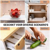 HOTUT Ladebeschermer voor keuken, EVA-kunststof, 30 x 150 cm, niet klevend, herbruikbaar, waterdicht, antislip EVA-mat, op maat te snijden, voor koelkast, meubels, gootsteen, transparant
