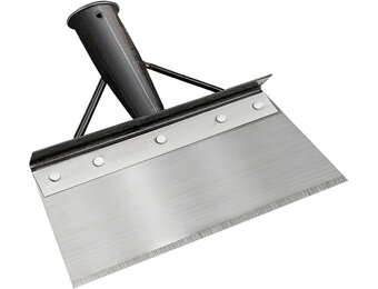 Multifunctionele reinigingsschep, grote tuinschep, platte schep voor in de tuin van mangaanstaal, stootschaar met steel voor het verwijderen van onkruid, mos, sneeuwscheppen en ontdooien