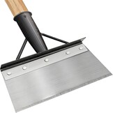 Multifunctionele reinigingsschep, grote tuinschep, platte schep voor in de tuin van mangaanstaal, stootschaar met steel voor het verwijderen van onkruid, mos, sneeuwscheppen en ontdooien