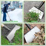 Multifunctionele reinigingsschep, grote tuinschep, platte schep voor in de tuin van mangaanstaal, stootschaar met steel voor het verwijderen van onkruid, mos, sneeuwscheppen en ontdooien