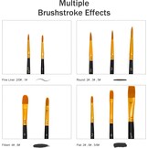 Boogier schilderen op nummerborstel, 10 stuks nylon houten handvat kunstenaarsborstel voor gezicht schilderen voor school kinderen acryl aquarel gezicht schilderwerk knutselen canvas modelbouw nail art - zwart