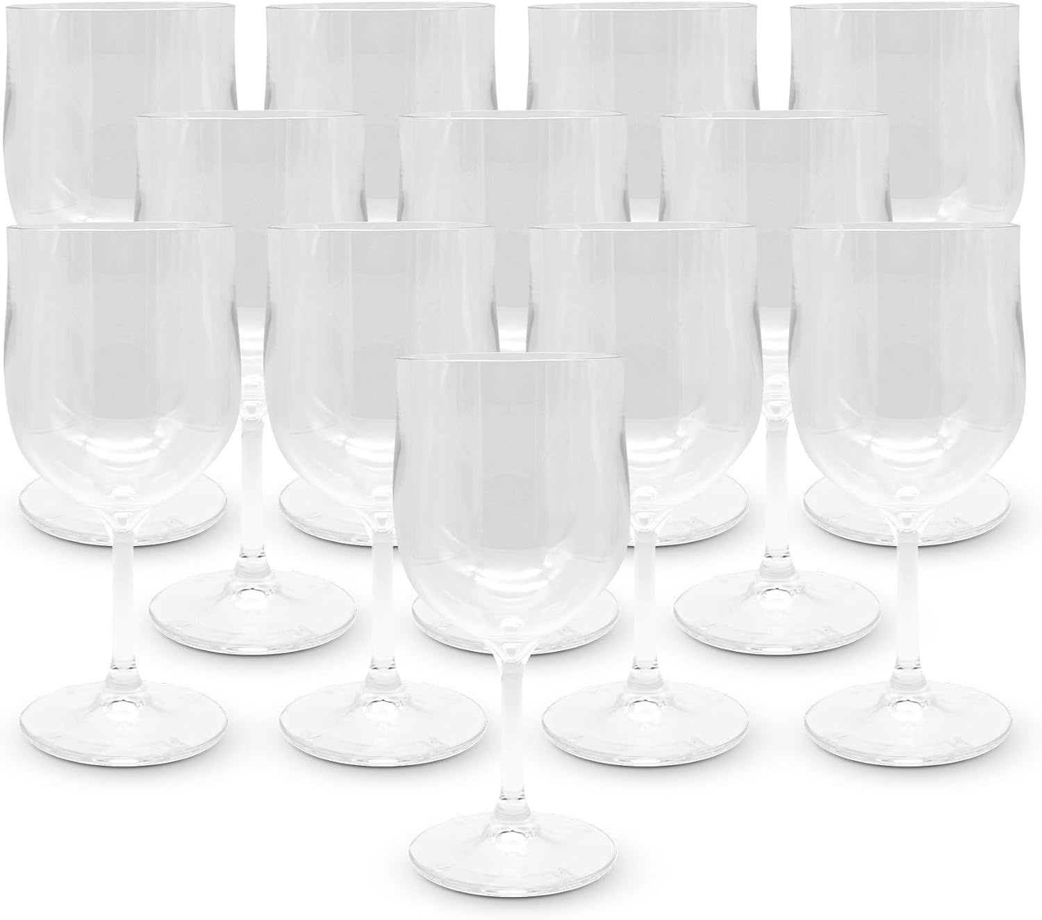DOJA Barcelona | Transparant polycarbonaat wijnglas | 300 ml | 12 stuks | wijnglazen | 170,3 x 78 x 3 mm | polycarbonaat kunststof bekers | herbruikbare harde plastic bekers | voor wijn, cider ...