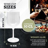 DOJA Barcelona | Transparant polycarbonaat wijnglas | 300 ml | 12 stuks | wijnglazen | 170,3 x 78 x 3 mm | polycarbonaat kunststof bekers | herbruikbare harde plastic bekers | voor wijn, cider ...