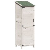 vidaXL Tuinschuur met dak Wit 59,5 x 56 x 176,5 cm Massief Vurenhout