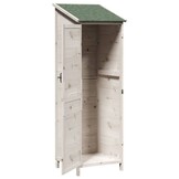 vidaXL Tuinschuur met dak Wit 59,5 x 56 x 176,5 cm Massief Vurenhout