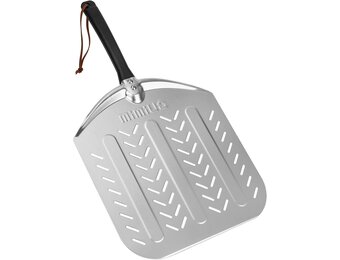 Mimiuo Geperforeerde Pizza Schep, Aluminium Pizzaschep, Pizzaschuiver met Handvat, 30,5 cm Pizzaspatel, Pizza Spatel, Geperforeerd Pizza Schil voor Het Bakken van Zelfgemaakte Pizza en Broodcakes