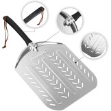 Mimiuo Geperforeerde Pizza Schep, Aluminium Pizzaschep, Pizzaschuiver met Handvat, 30,5 cm Pizzaspatel, Pizza Spatel, Geperforeerd Pizza Schil voor Het Bakken van Zelfgemaakte Pizza en Broodcakes
