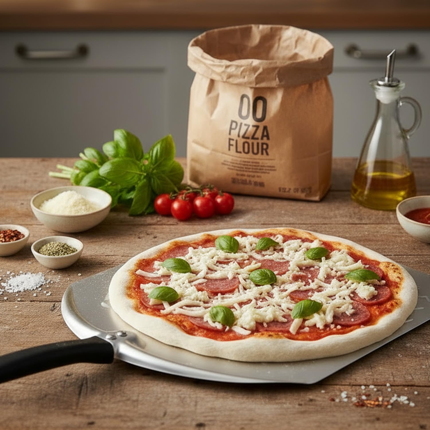 Mimiuo Geperforeerde Pizza Schep, Aluminium Pizzaschep, Pizzaschuiver met Handvat, 30,5 cm Pizzaspatel, Pizza Spatel, Geperforeerd Pizza Schil voor Het Bakken van Zelfgemaakte Pizza en Broodcakes