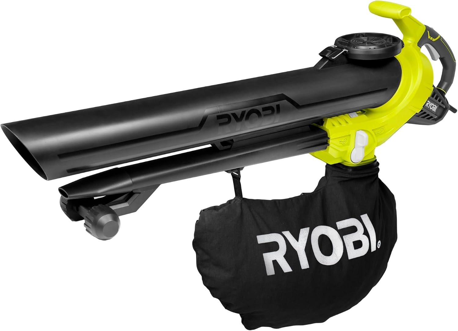 RYOBI RBV3000CESV Elektrische bladzuiger, 3000 W, luchthoeveelheid 16 m³/min, luchtsnelheid 375 km/u, opvangzakgrootte 45 l, bladverliezende hakverhouding 16:1