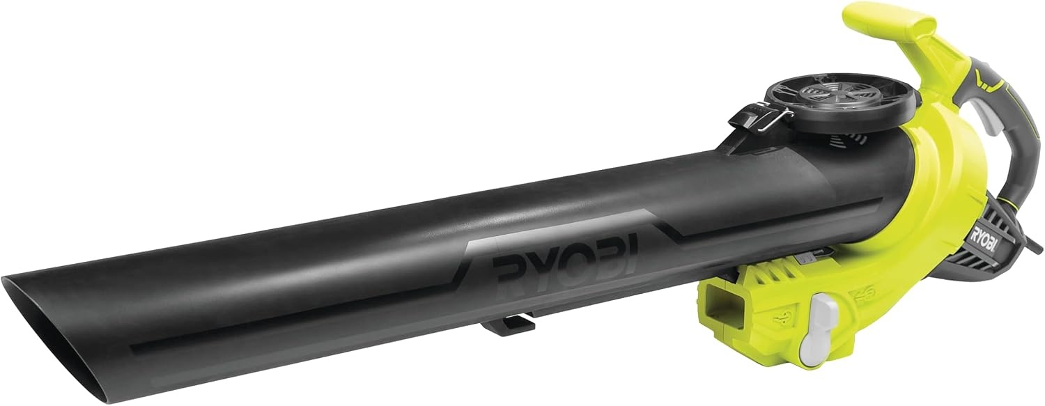 RYOBI RBV3000CESV Elektrische bladzuiger, 3000 W, luchthoeveelheid 16 m³/min, luchtsnelheid 375 km/u, opvangzakgrootte 45 l, bladverliezende hakverhouding 16:1